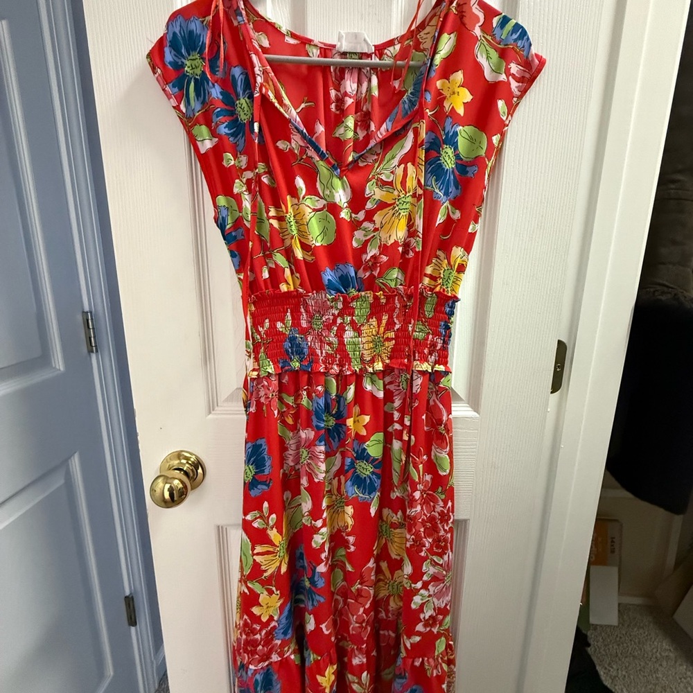 Sienna Sky Red Floral Maxi Dress
